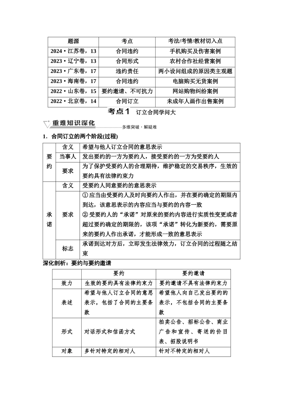2026版《课堂新坐标》高三政治一轮复习通用版49选择性必修2第一单元第三十六课订约履约诚信为本(1).docx_第2页