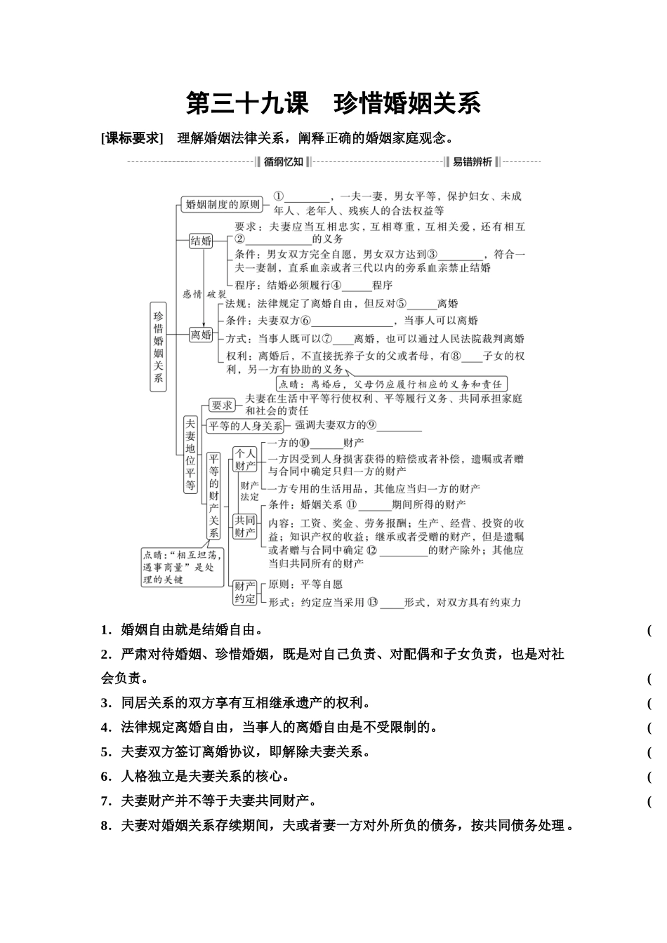 2026版《课堂新坐标》高三政治一轮复习通用版52选择性必修2第二单元第三十九课珍惜婚姻关系(1).docx_第1页