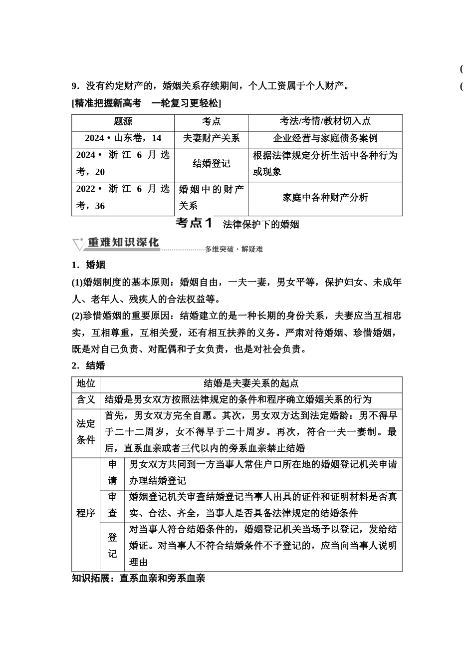 2026版《课堂新坐标》高三政治一轮复习通用版52选择性必修2第二单元第三十九课珍惜婚姻关系(1).docx_第2页