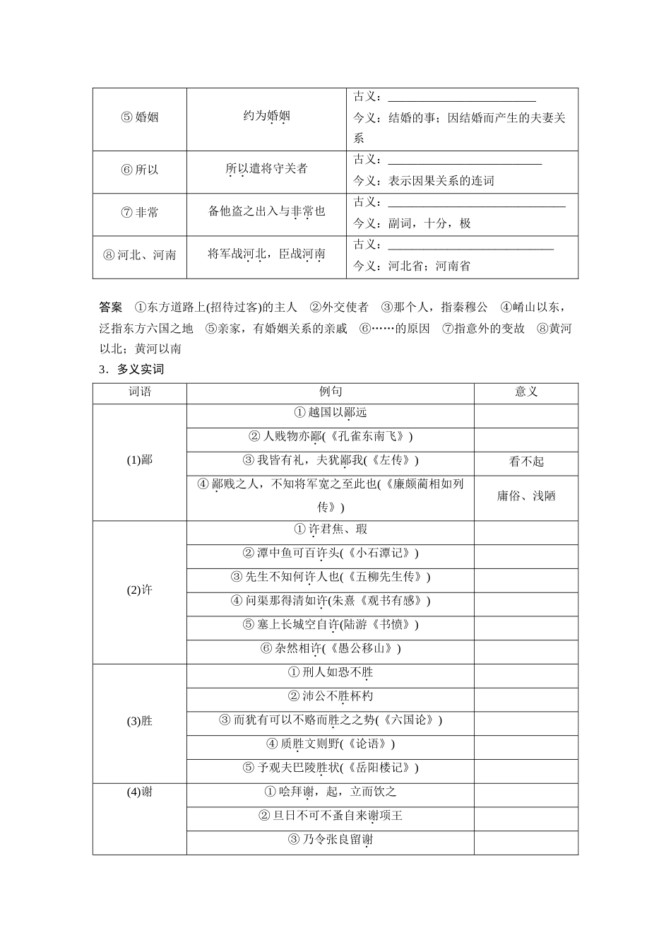 第2部分教材文言文复习课时22《烛之武退秦师》《鸿门宴》.docx_第2页