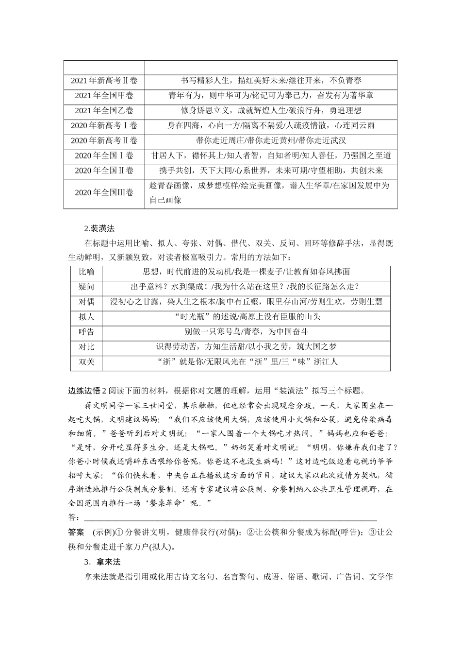 第10部分写作突破打造亮点训练1靓拟标题，靓写首尾——关键部位，熠熠生辉.docx_第3页