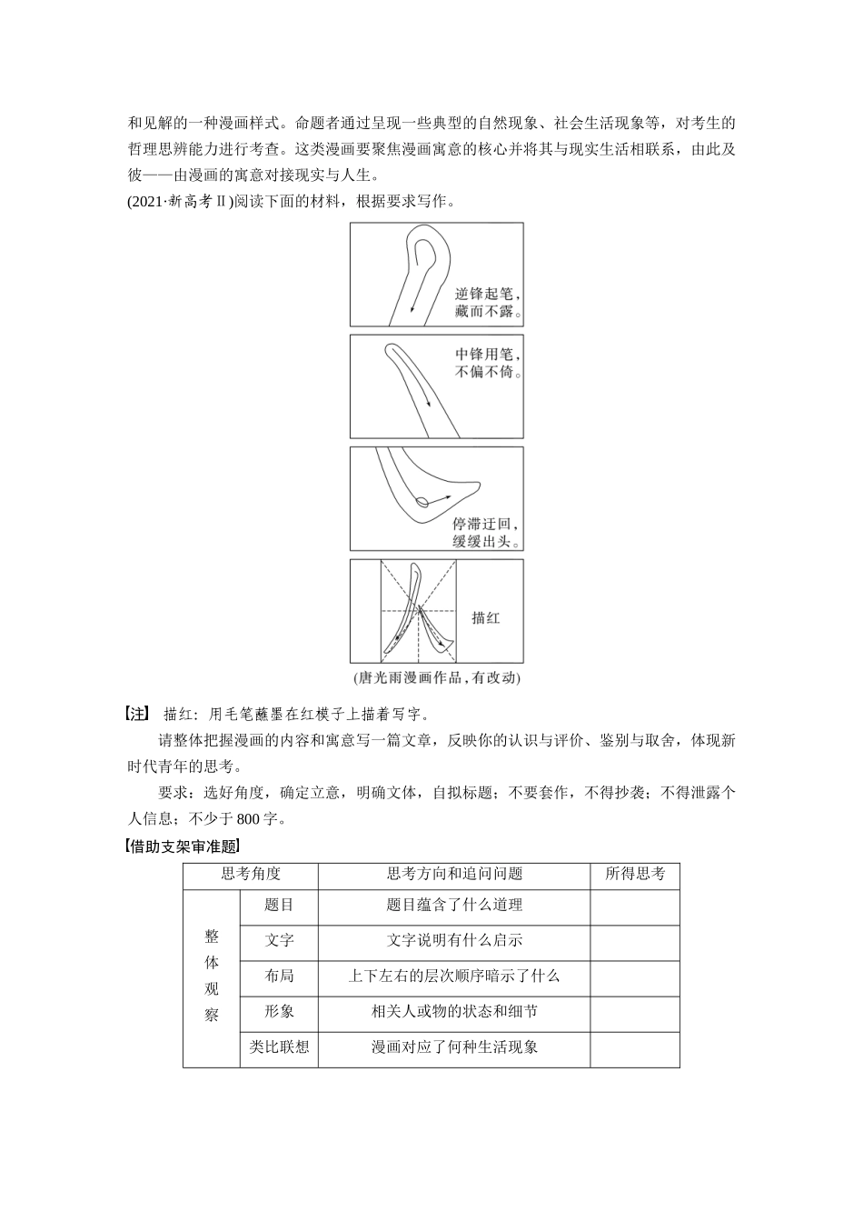 第10部分写作突破审题立意训练3漫画作文——读懂漫画，联系现实.docx_第2页