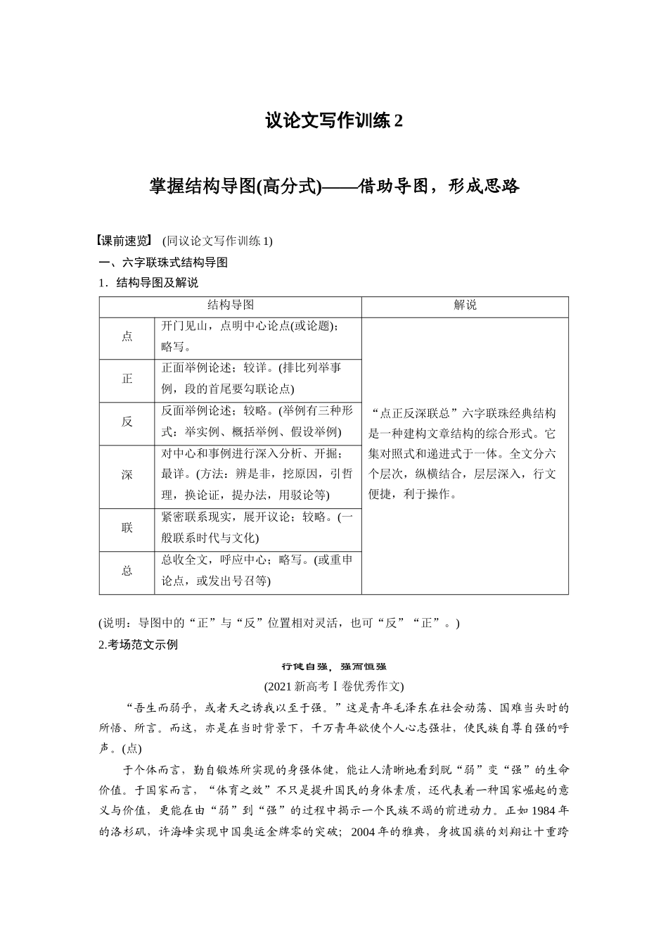 第10部分写作突破议论文写作训练2掌握结构导图(高分式)——借助导图，形成思路.docx_第1页