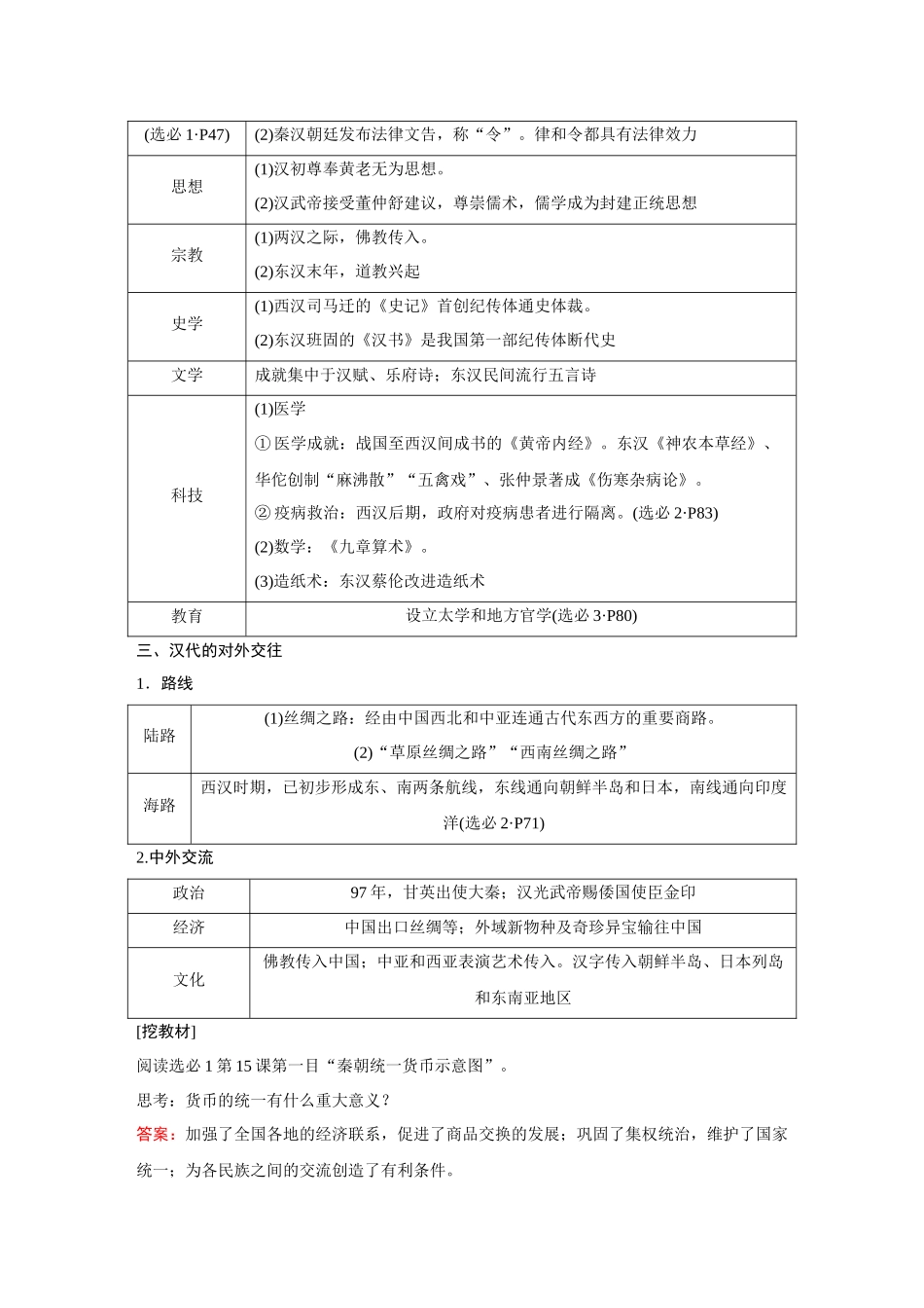 2026《金版教程》高考复习方案历史创新版-第5讲  秦汉的经济、文化与对外交往.docx_第2页