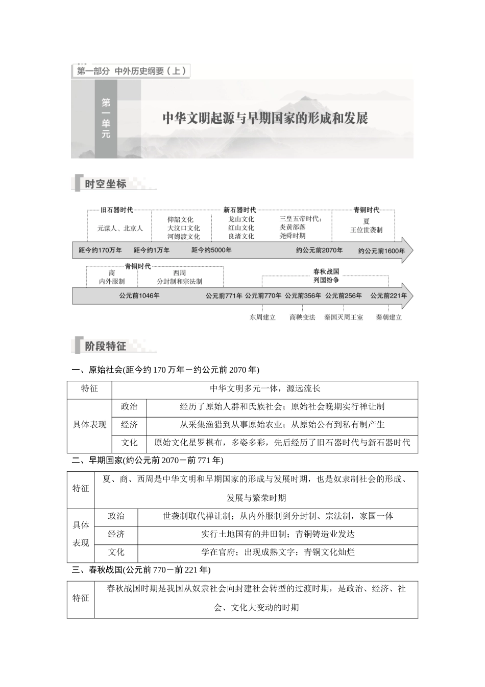 2026《金版教程》高考复习方案历史经典版-第1讲  中华文明的起源与早期国家.docx_第1页