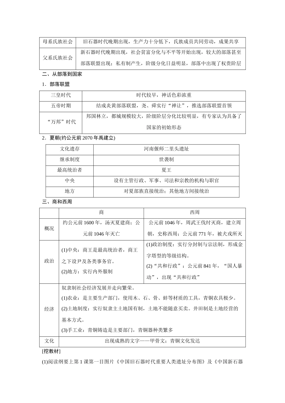 2026《金版教程》高考复习方案历史经典版-第1讲  中华文明的起源与早期国家.docx_第3页