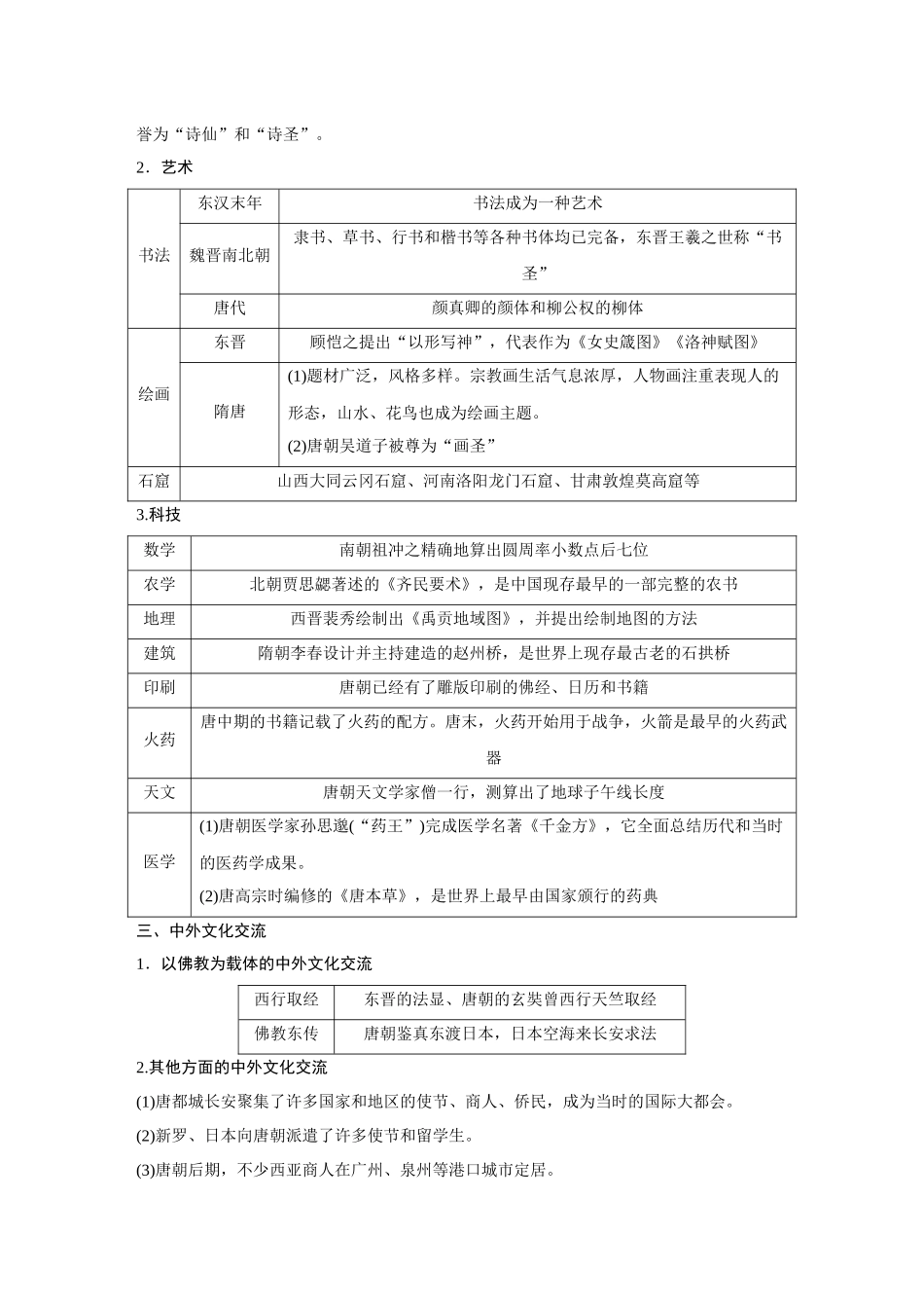 2026《金版教程》高考复习方案历史经典版-第7讲  三国至隋唐的文化.docx_第2页