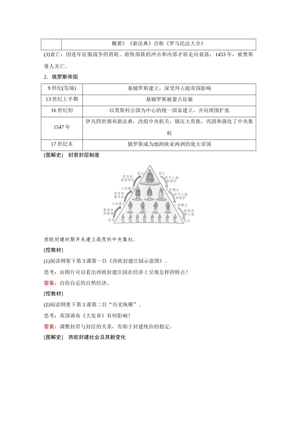 2026《金版教程》高考复习方案历史经典版-第28讲 中古时期的欧洲.docx_第3页