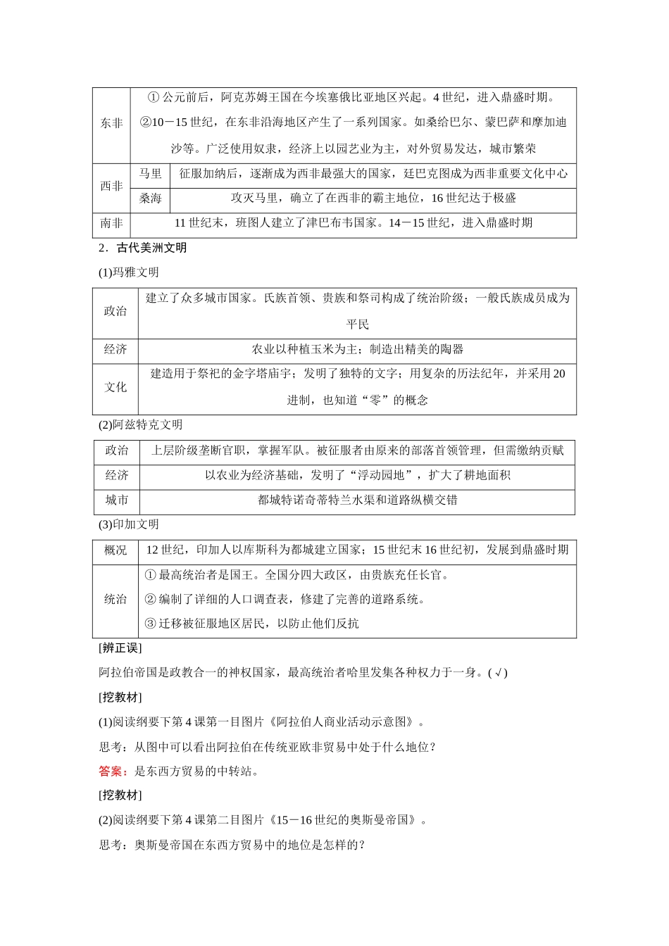 2026《金版教程》高考复习方案历史经典版-第29讲 中古时期的亚洲、非洲与美洲.docx_第3页