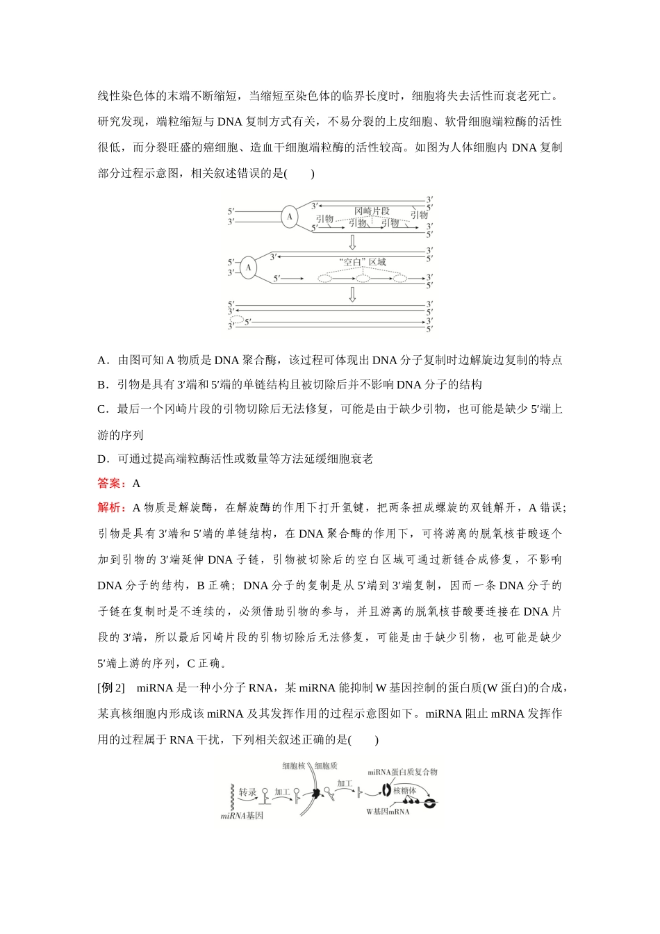 2026《金版教程》高考复习方案生物创新不定项版-微专题7 冈崎片段和基因表达的调控.docx_第3页
