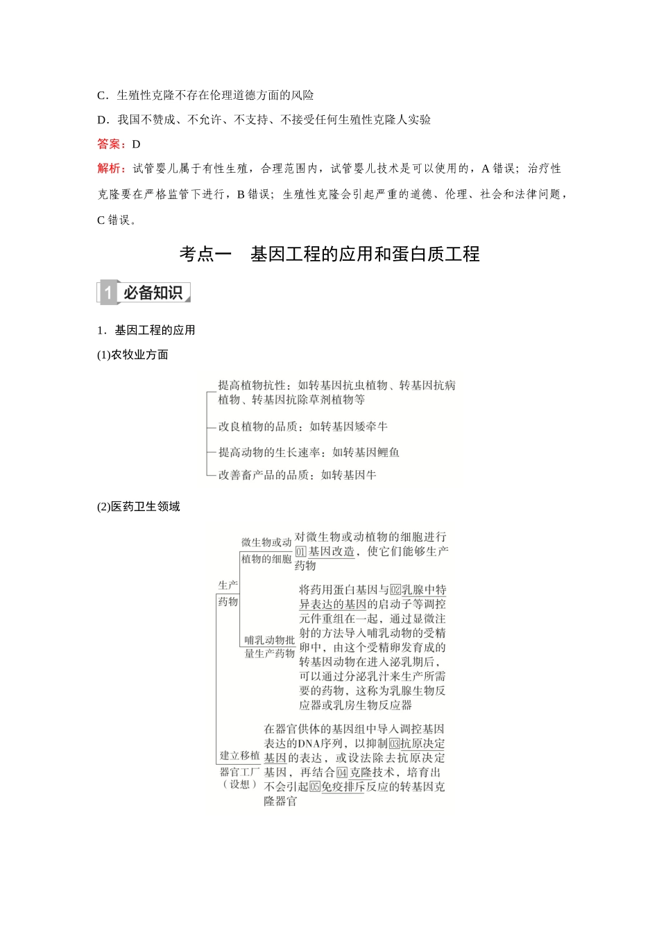 2026《金版教程》高考复习方案生物创新不定项版-小单元3 第38讲 基因工程的应用和蛋白质工程和生物技术的安全性和伦理问题.docx_第2页