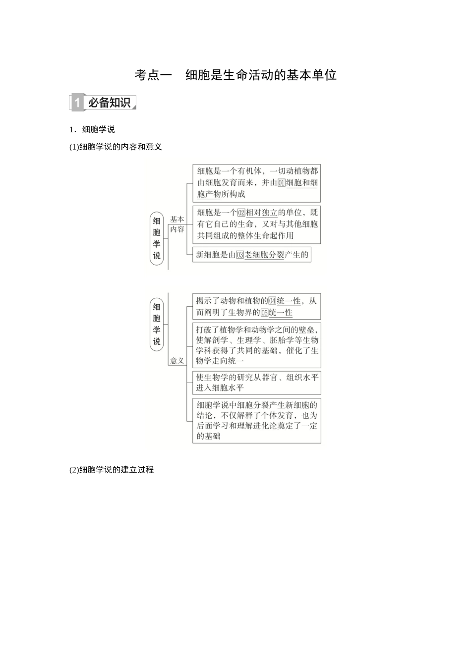 2026《金版教程》高考复习方案生物创新多选版-第1讲 走近细胞.docx_第2页