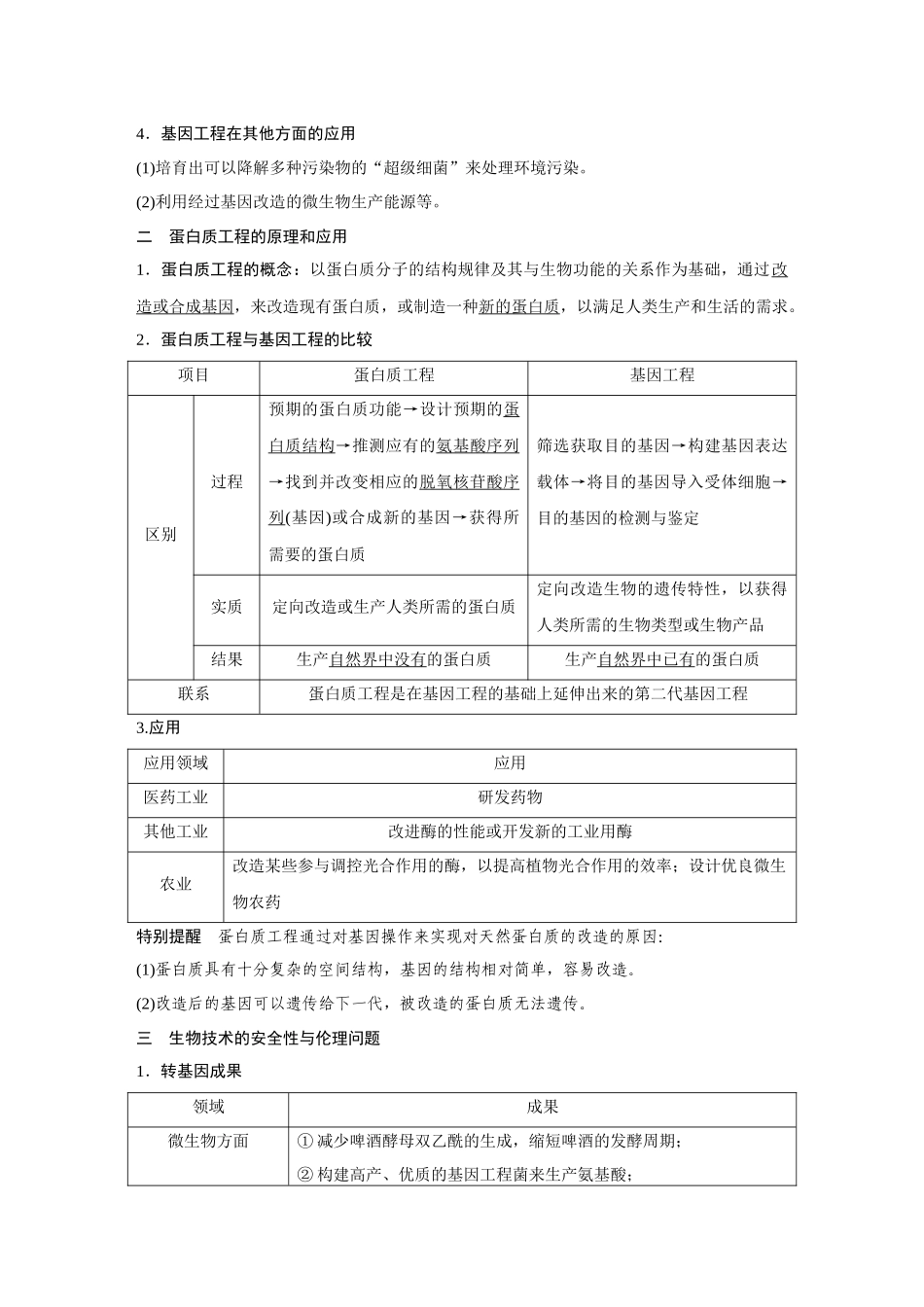 2026《金版教程》高考复习方案生物经典不定项版-第十单元 小单元3 第2课时 基因工程的应用和蛋白质工程及生物技术的安全性与伦理问题.docx_第2页