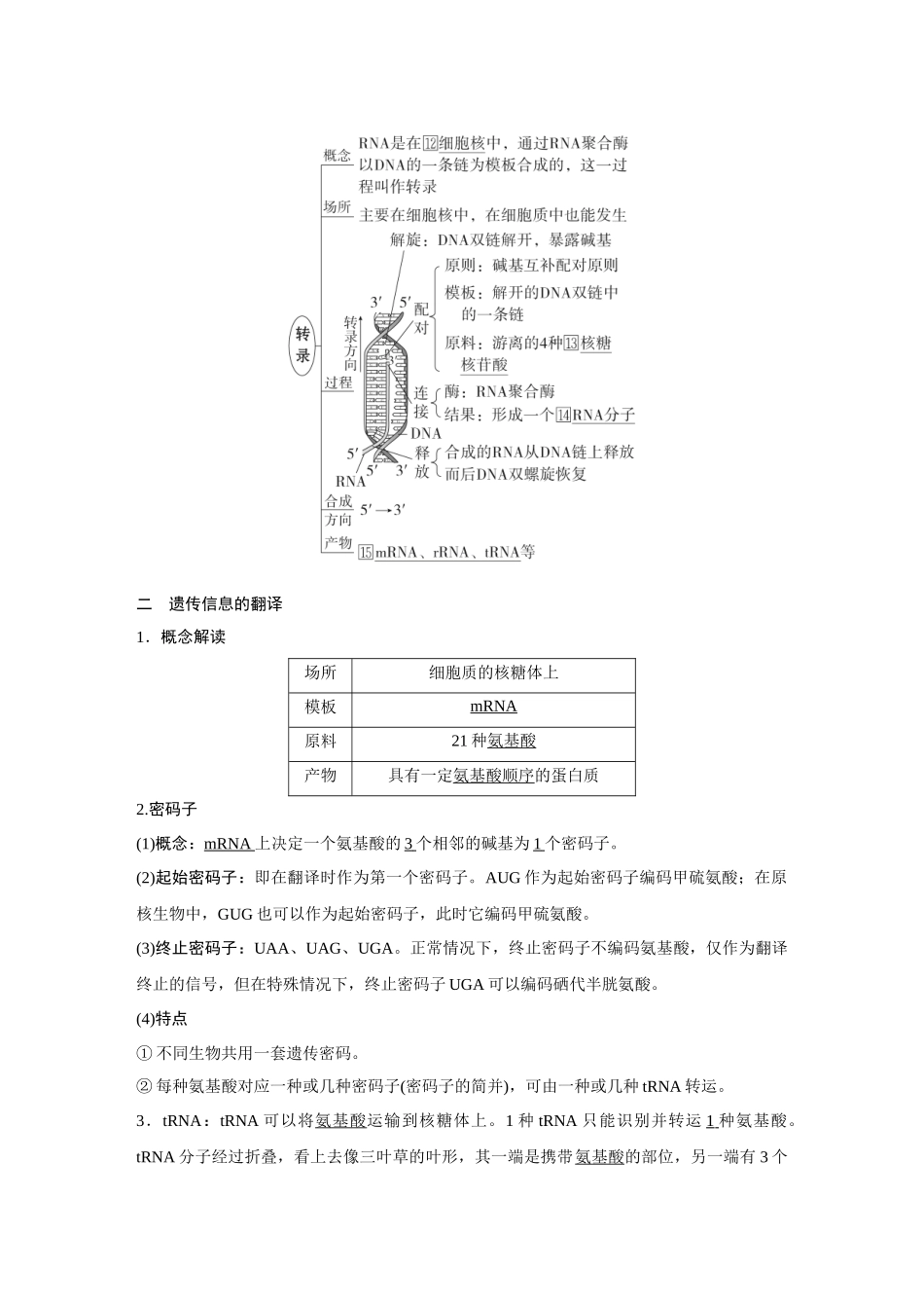 2026《金版教程》高考复习方案生物经典不定项版-第五单元  第3课时  基因的表达.docx_第2页