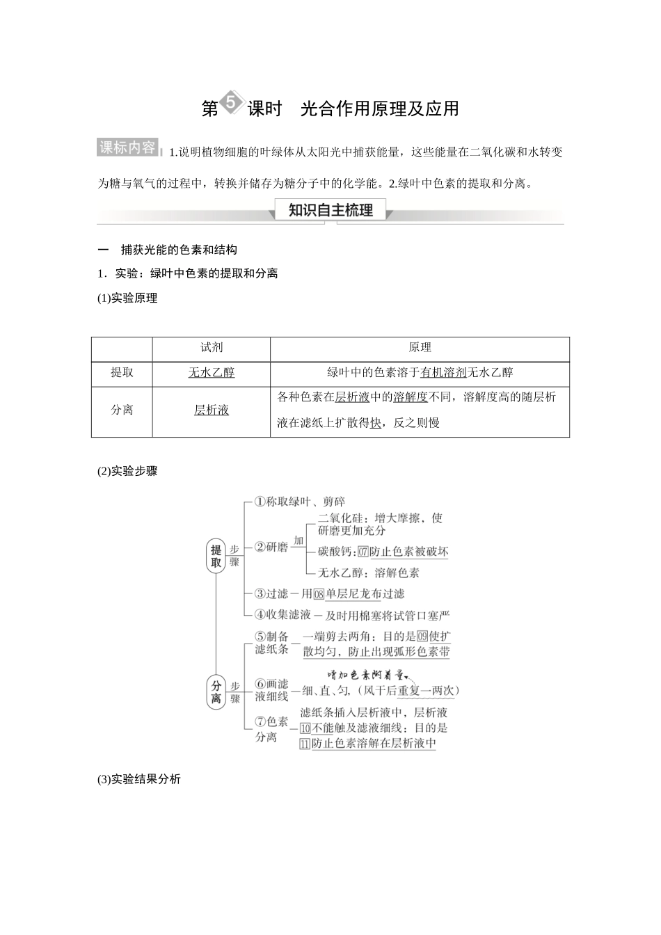 2026《金版教程》高考复习方案生物经典单选版-第二单元 第5课时 光合作用原理及应用.docx_第1页