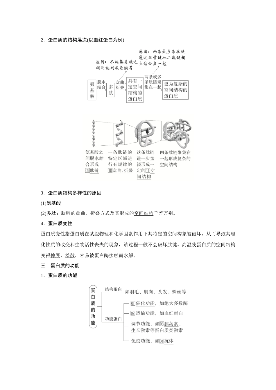 2026《金版教程》高考复习方案生物经典单选版-第一单元 第3课时 蛋白质和核酸.docx_第2页
