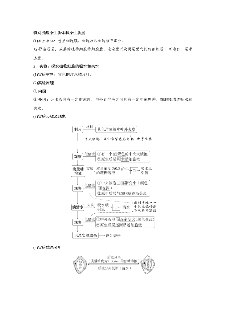 2026《金版教程》高考复习方案生物经典多选版-第二单元 第1课时 水进出细胞的原理.docx_第3页