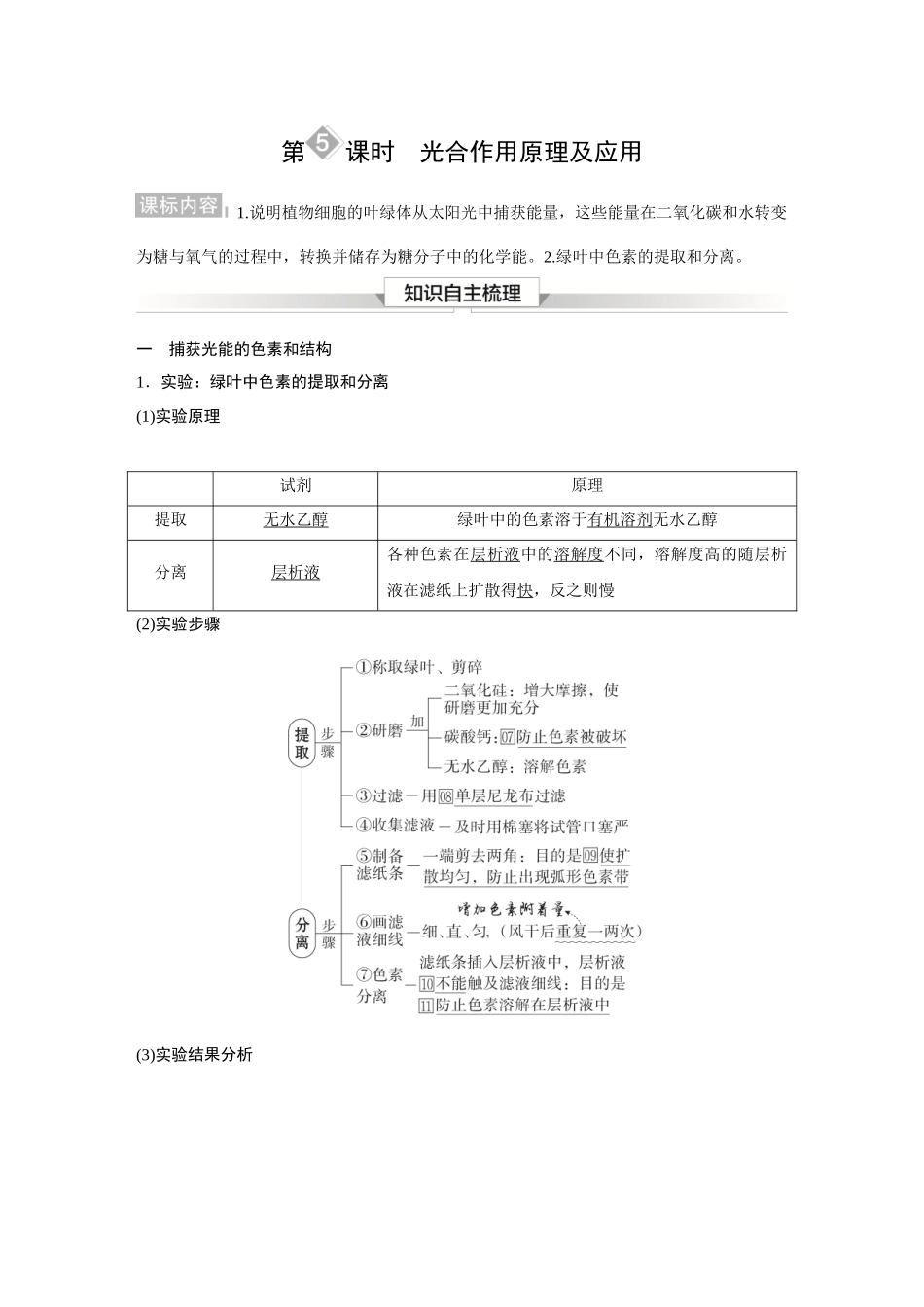 2026《金版教程》高考复习方案生物经典多选版-第二单元 第5课时 光合作用原理及应用.docx_第1页