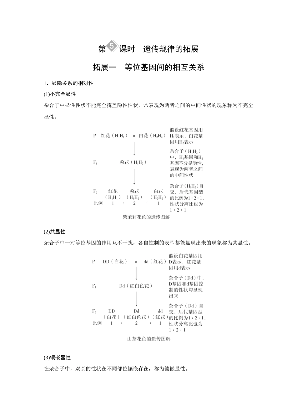 2026《金版教程》高考复习方案生物经典多选版-第四单元 第5课时 遗传规律的拓展.docx_第1页