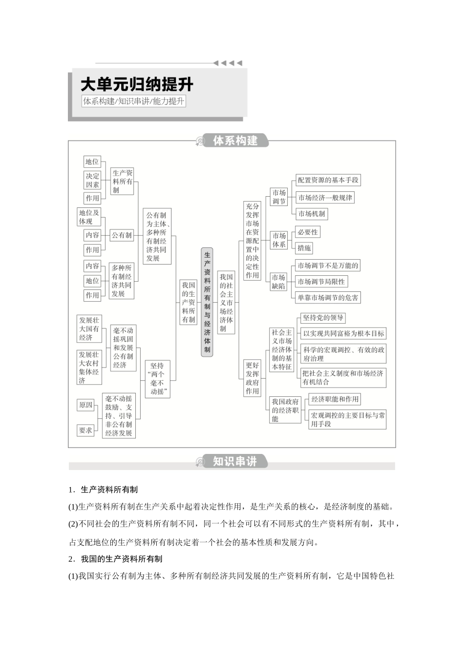 2026《金版教程》高考复习方案政治创新版-第1单元  大单元归纳提升.docx_第1页