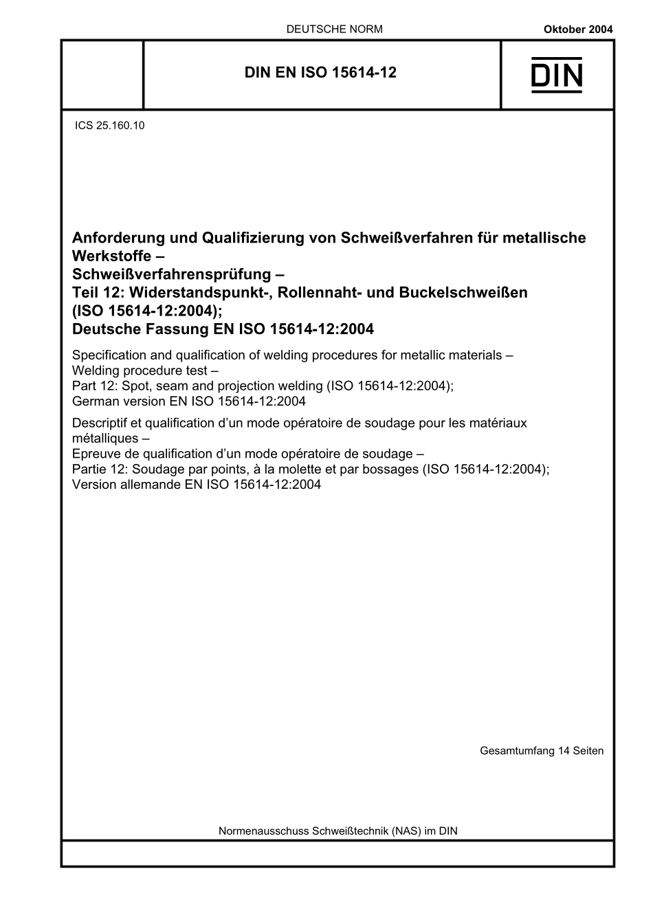DIN EN ISO 15614-12:2004-10(EN).pdf_第1页