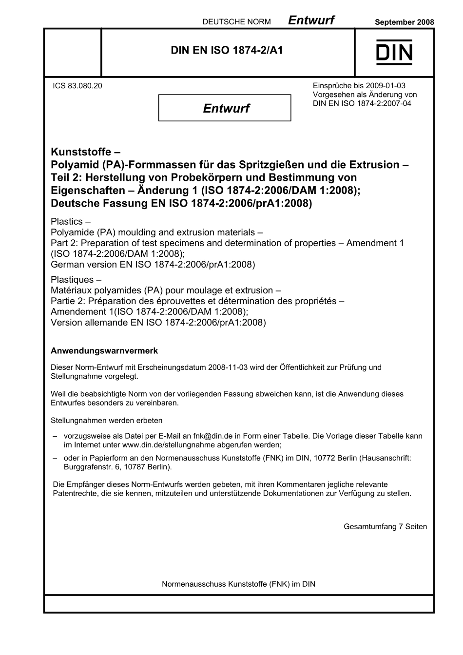 E DIN EN ISO 1874-2／A1：2008-09（EN）.pdf_第1页