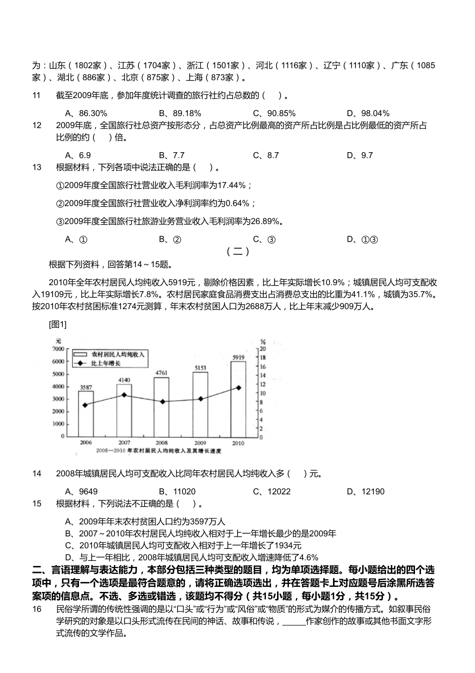 2014年9月浙江省温州市事业单位考试《基本素质测验》真题.pdf_第2页