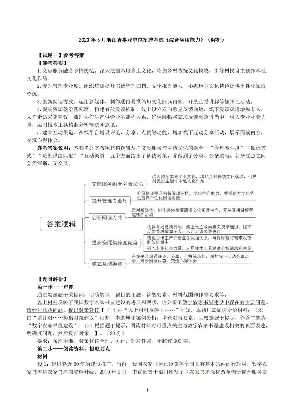 2023年5月21日浙江省事业单位招聘考试《综合应用能力》(解析).pdf_第1页