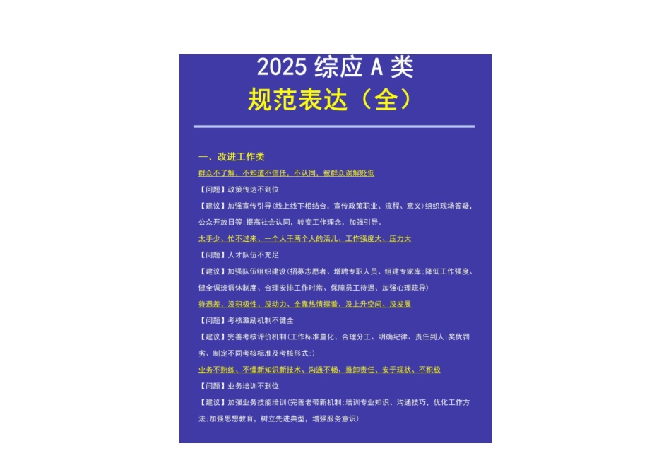 综应A类资料-【21】2025事业单位综应A类规范词表达.pdf_第1页