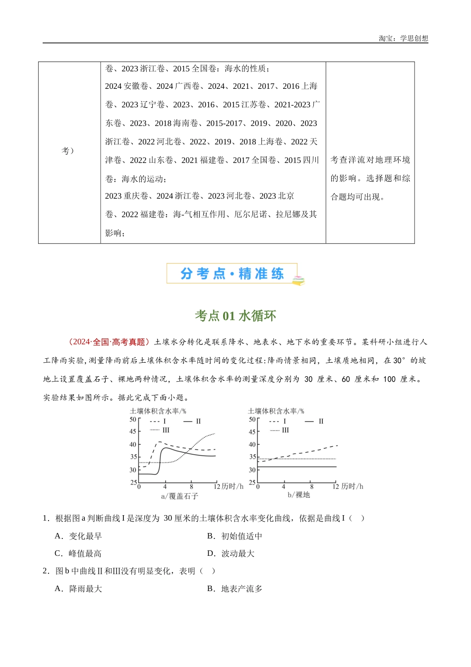 专题04  地球上的水-【好题汇编】十年（2015-2024）高考地理真题分类汇编（解析版）.docx_第2页