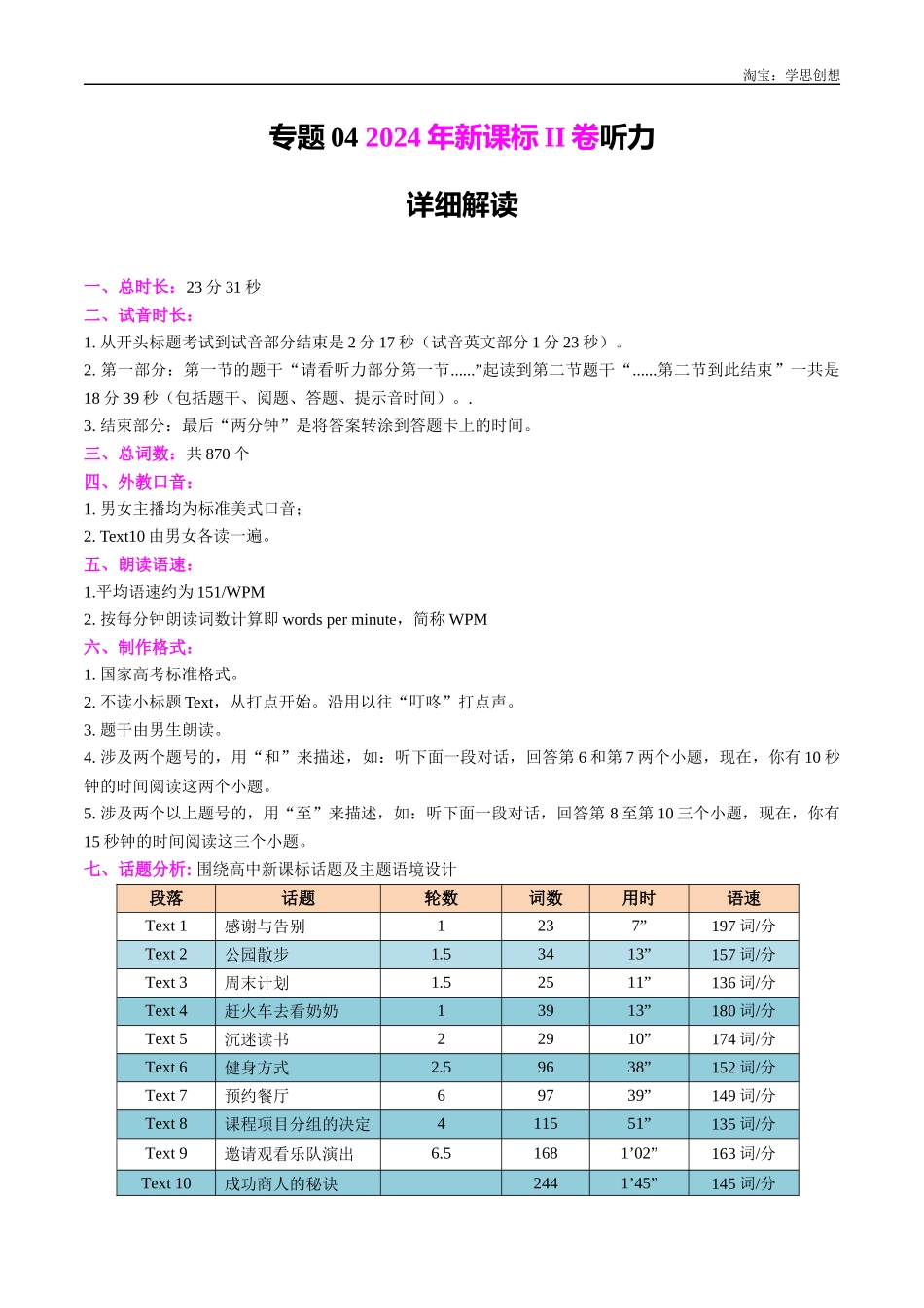 高考专题04 2025年新课标II卷听力解读.docx_第1页