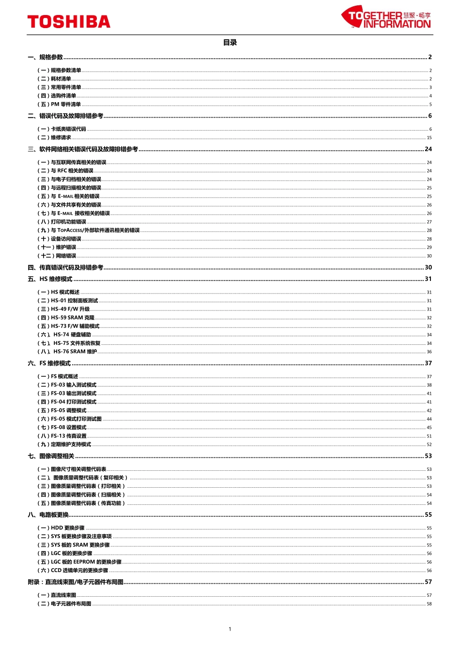 东芝 es 2618A 3118A 3618A 4618A 5118A 复印机中文便携维修代码手册.pdf_第2页