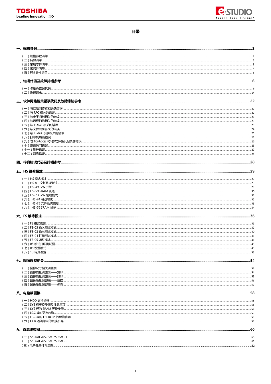 东芝 e-STUDIO 5506AC 6506AC 7506AC 复印机中文便携服务维修代码手册.pdf_第2页