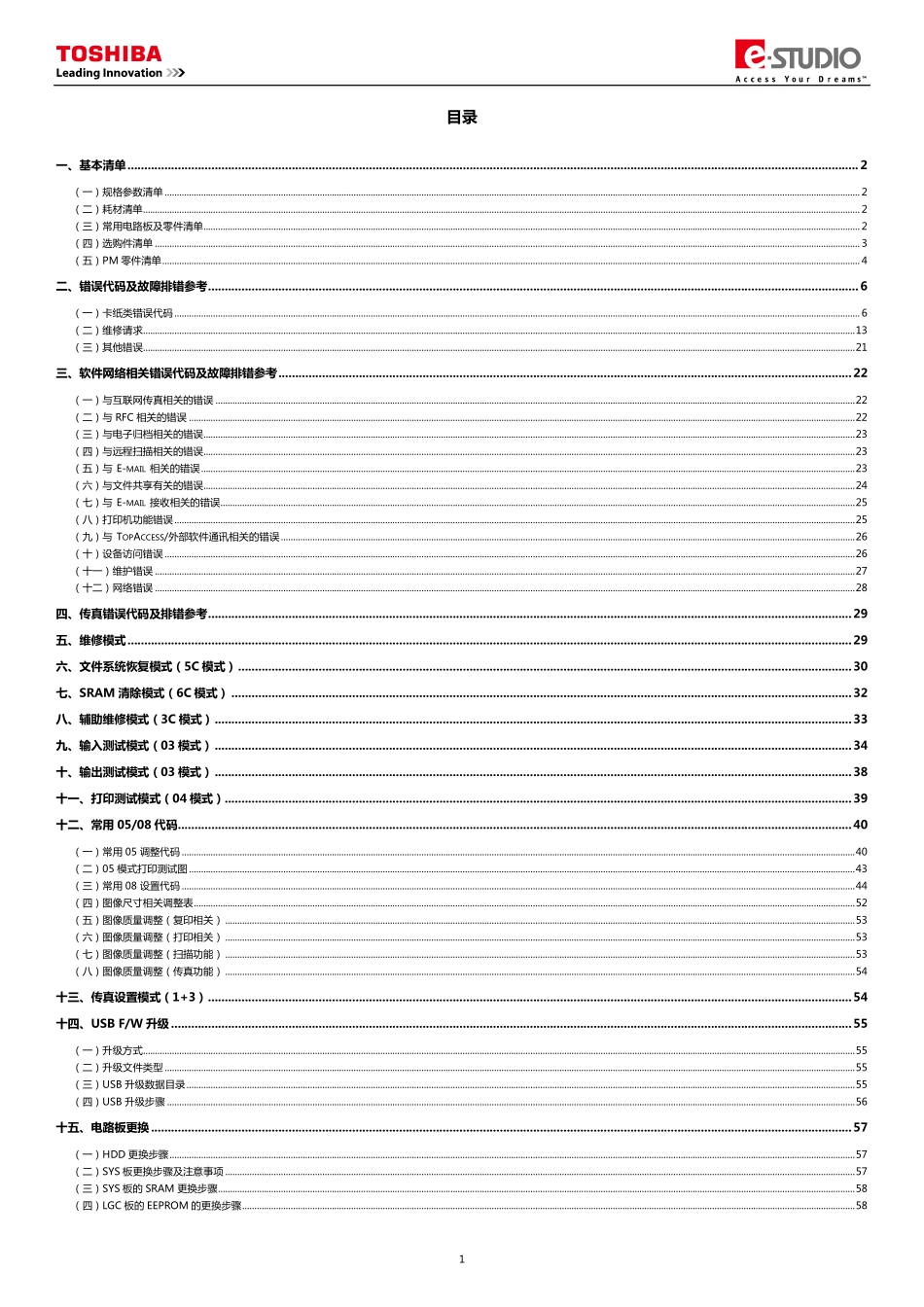 东芝 e-STUDIO 557 657 757 857 复印机服务便携维修代码手册.pdf_第2页