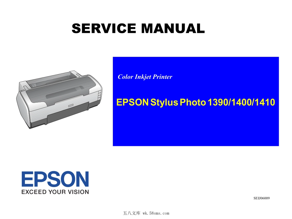 爱普生 Stylus Photo 1390 1400 1410 喷墨打印机英文维修手册.pdf_第1页