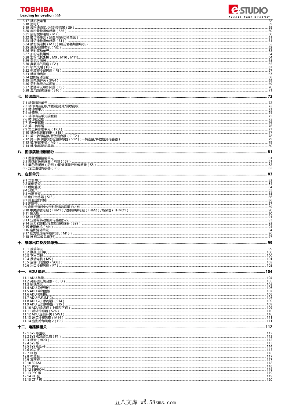 东芝 e-STUDIO 2505AC 3005AC 3505AC 4505AC 5005AC 彩色复印机维修手册(拆卸安装篇).pdf_第1页
