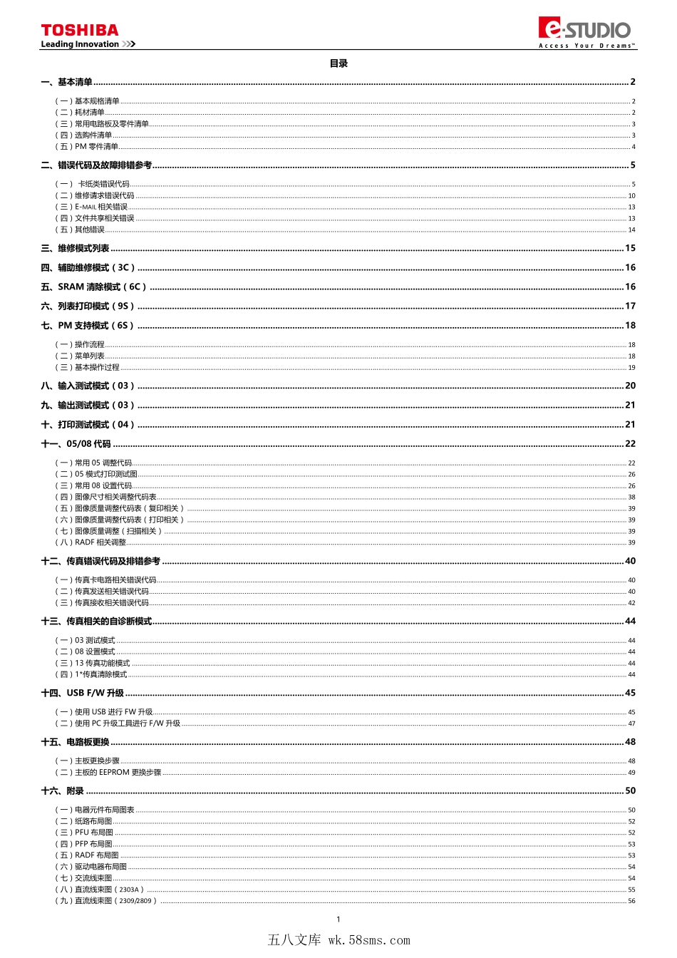 东芝 2303A 2303AM 2309A 2803AM 2809A 复印机中文服务便携维修代码手册.pdf_第1页