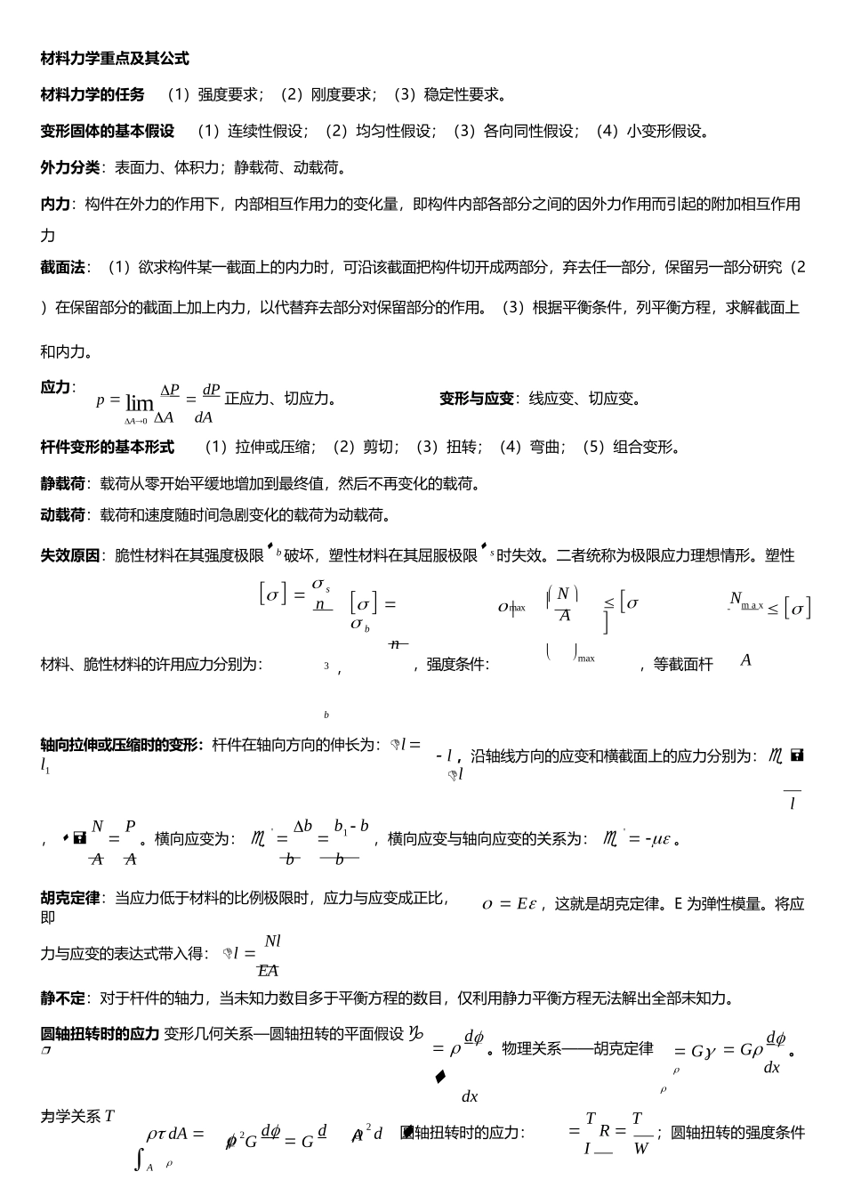 材料力学公式总结完美版.docx_第1页