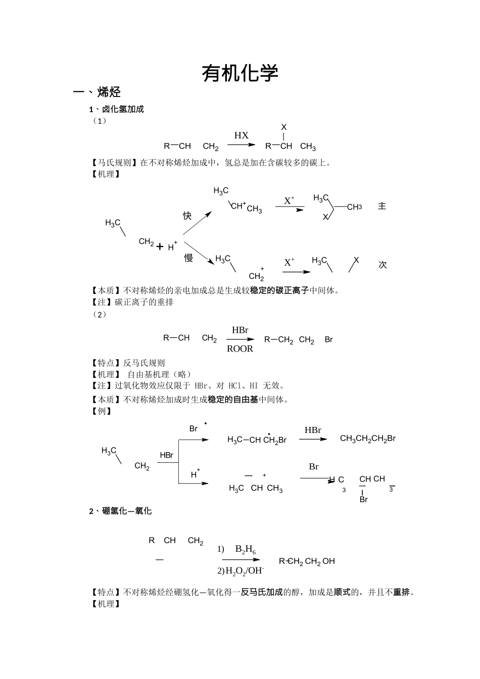 大学有机化学反应方程式总结(较全).docx_第1页