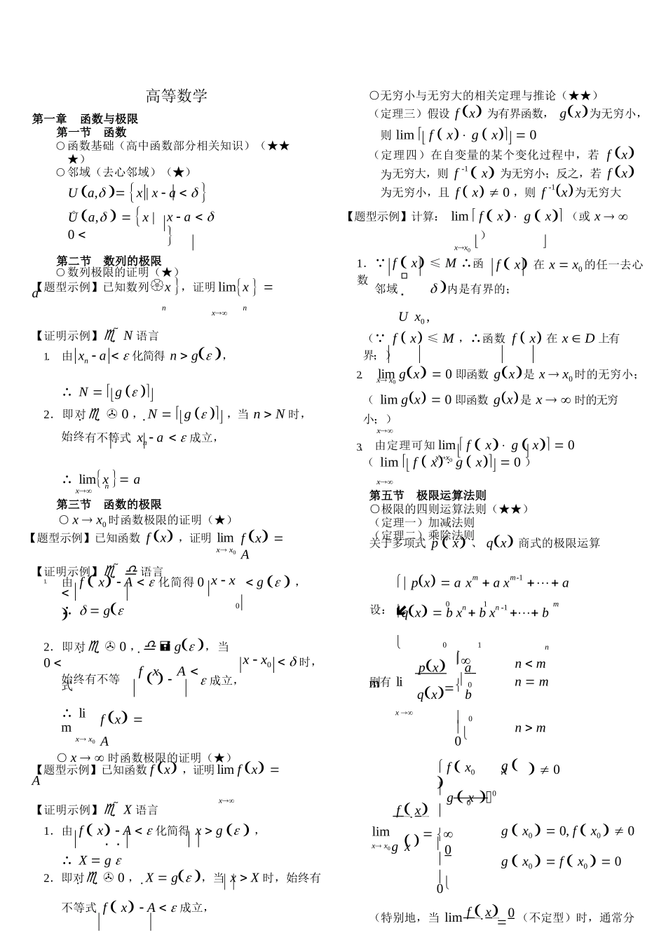 高数上册重要知识点(另一版本).docx_第1页