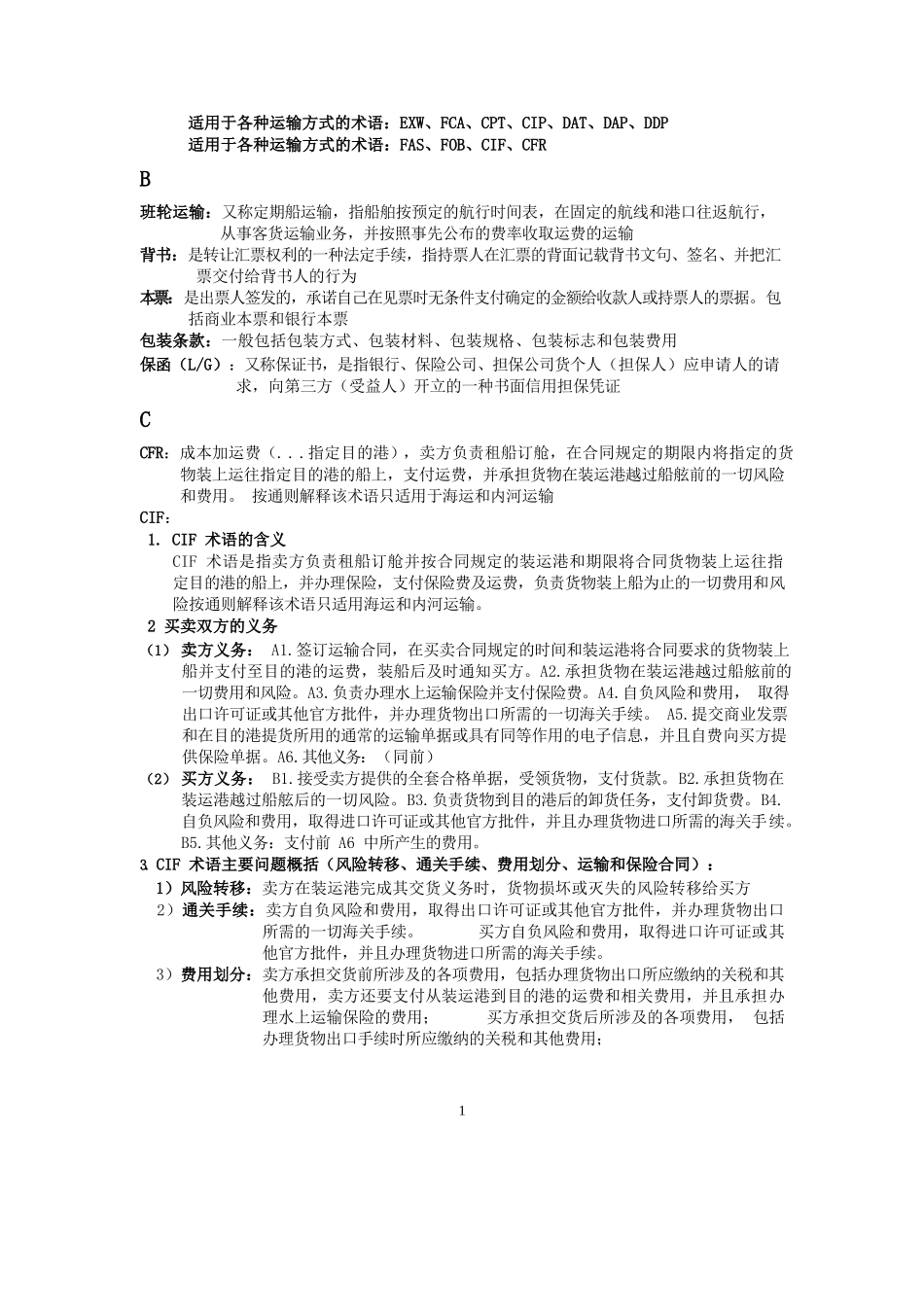 国际贸易实务重点及名词解释.docx_第1页