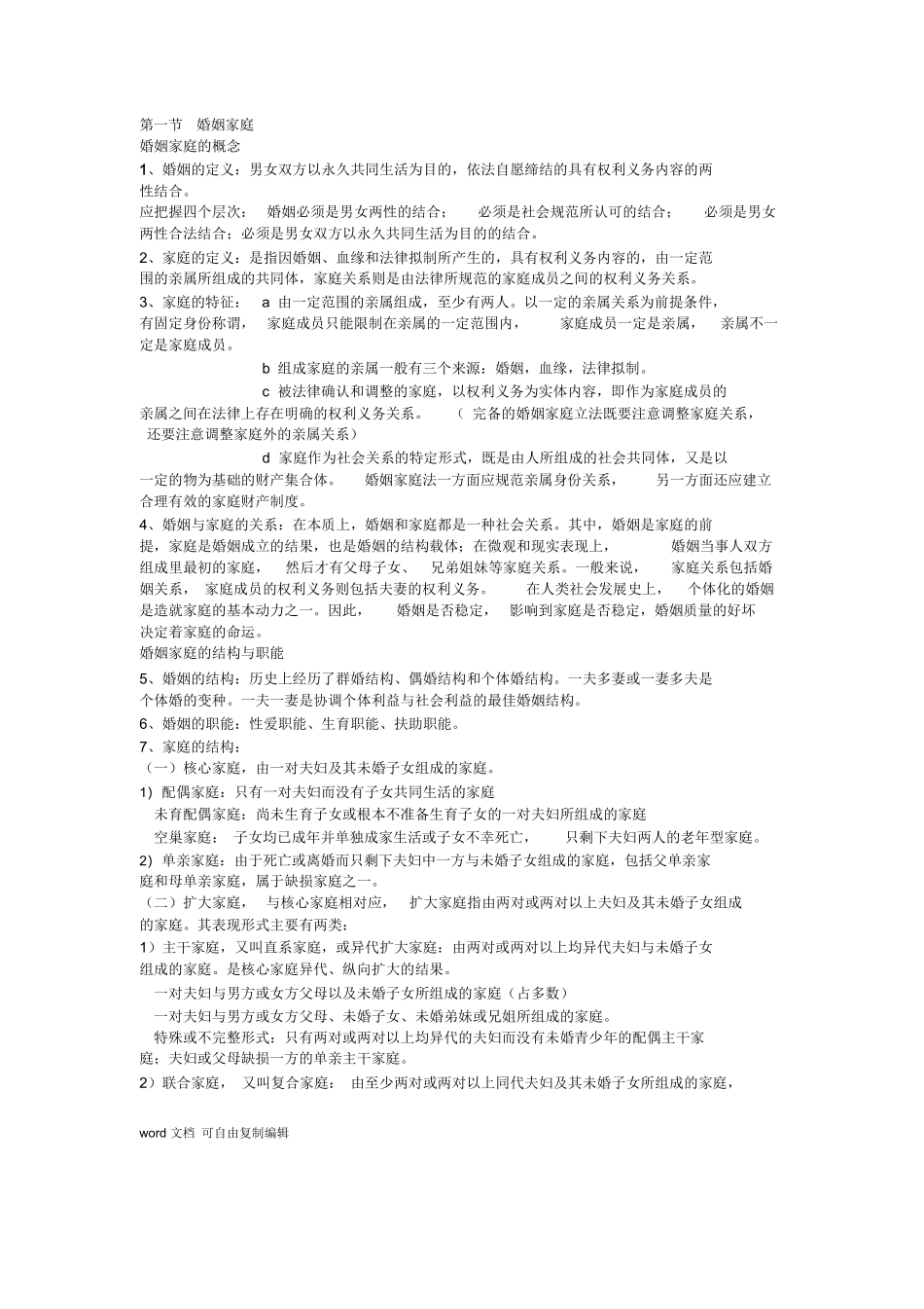 婚姻家庭法所有知识点总结.docx_第1页