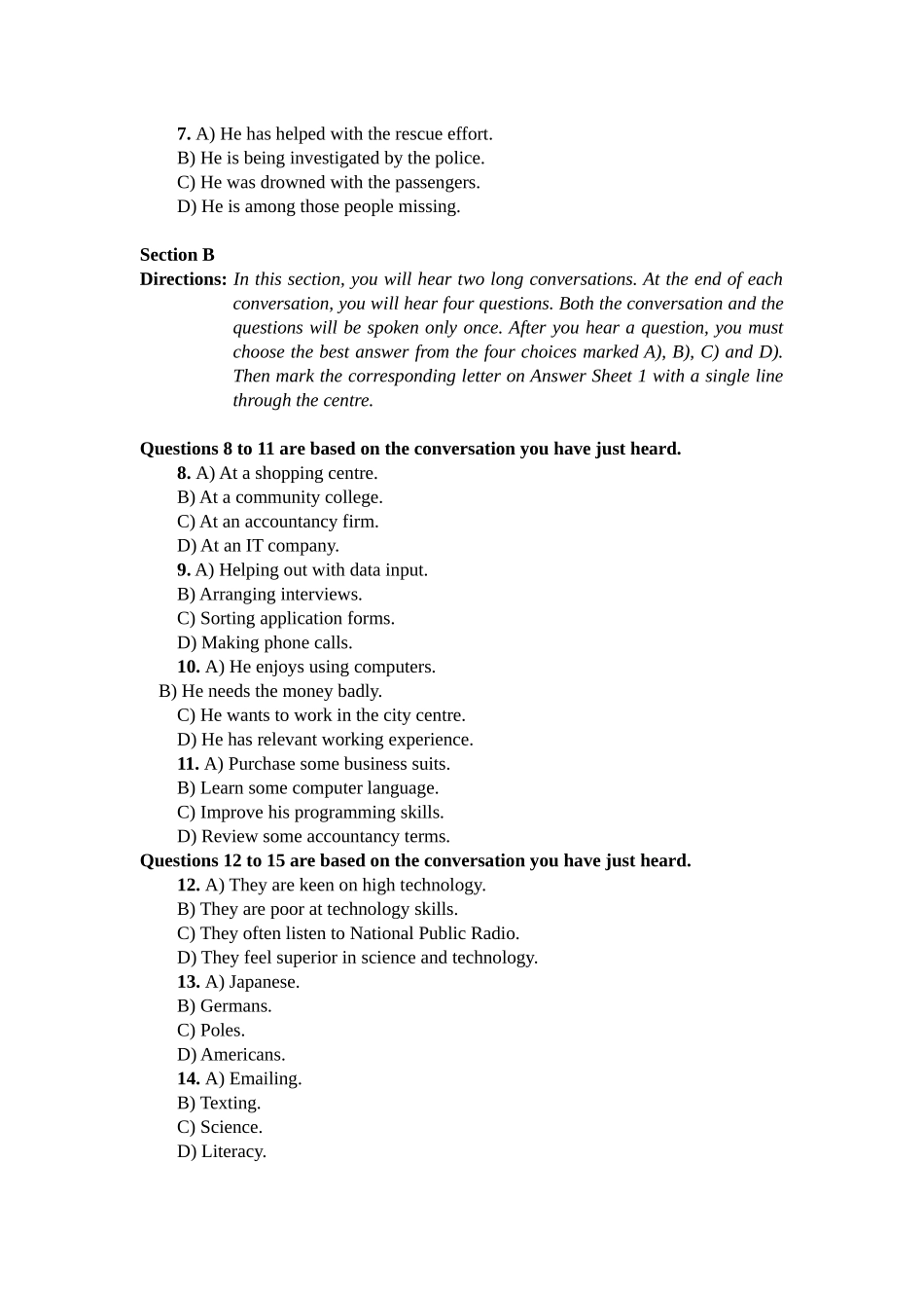 卷二 2017年6月英语四级真题及答案.docx_第2页