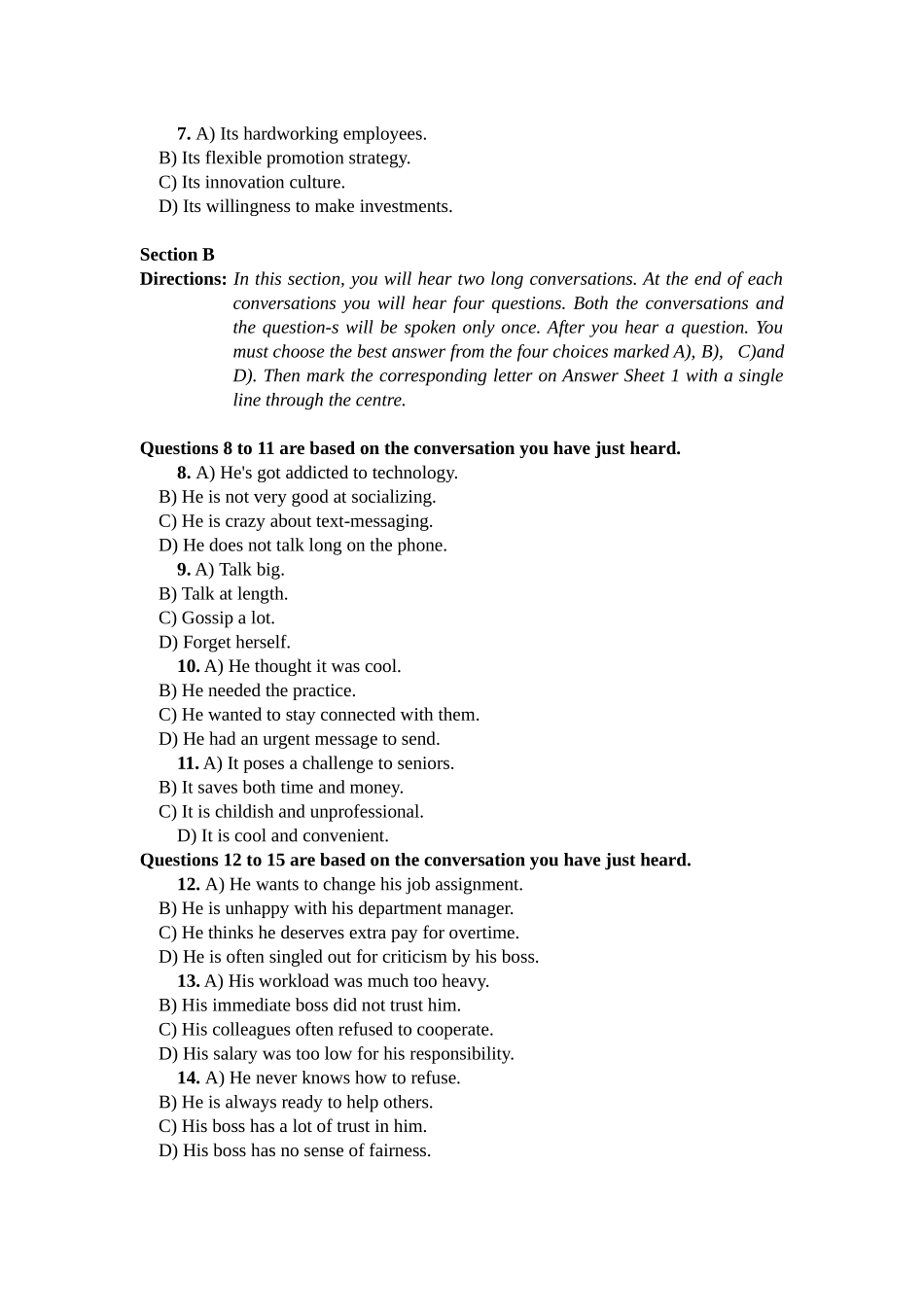 卷一 2016年6月英语四级真题及答案.docx_第2页