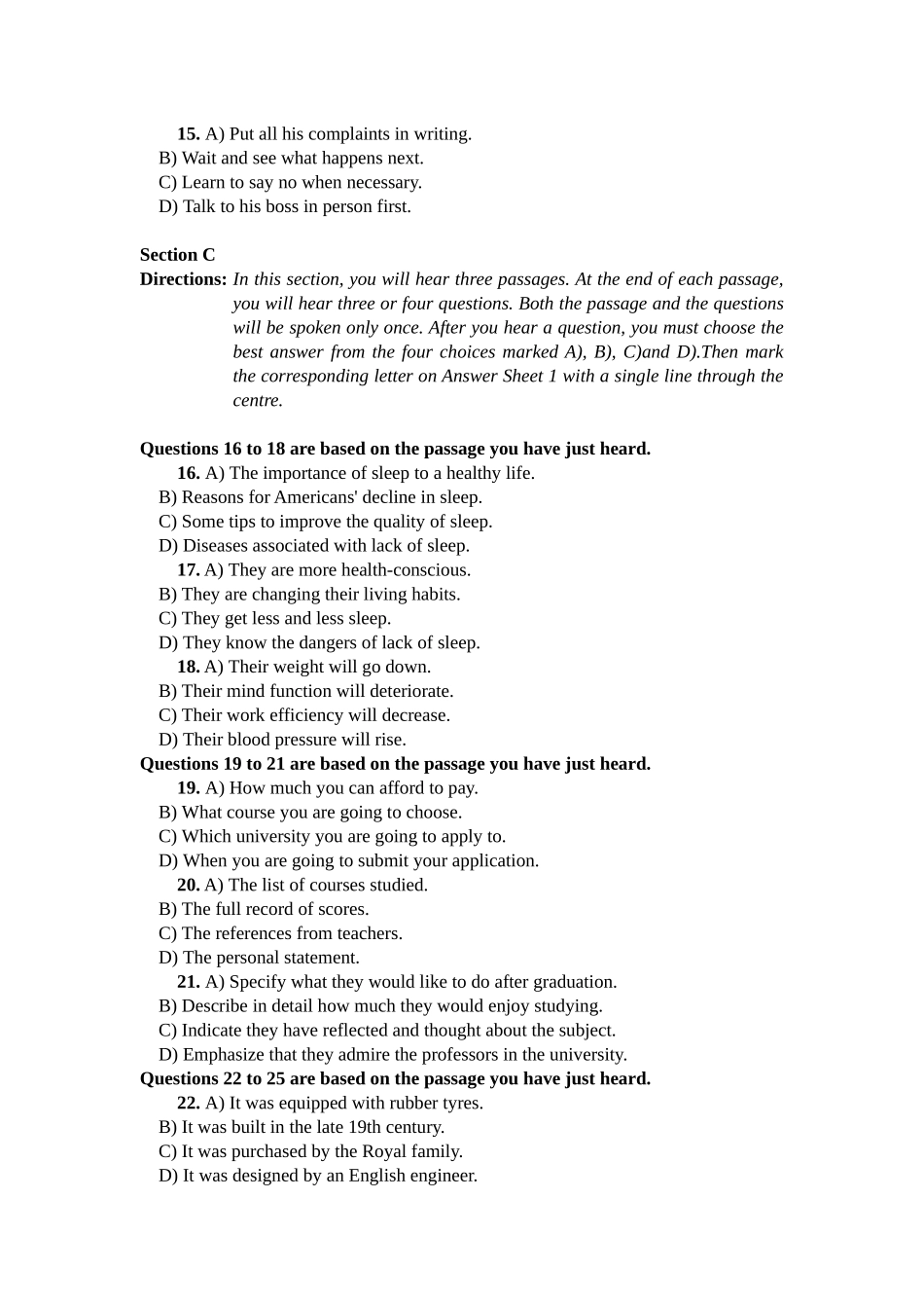 卷一 2016年6月英语四级真题及答案.docx_第3页