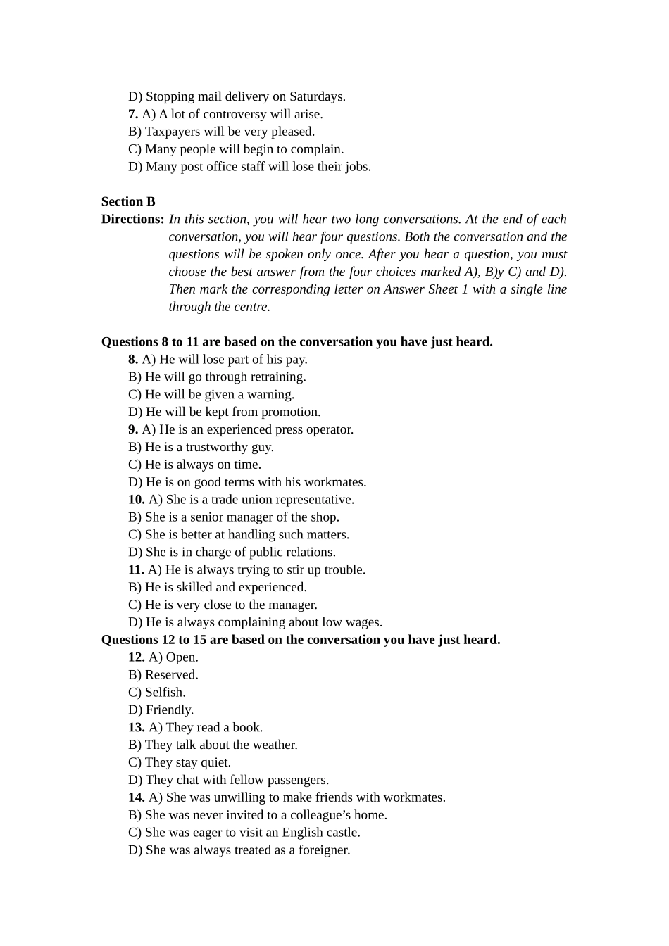 卷一 2016年12月英语四级真题及答案.doc_第2页