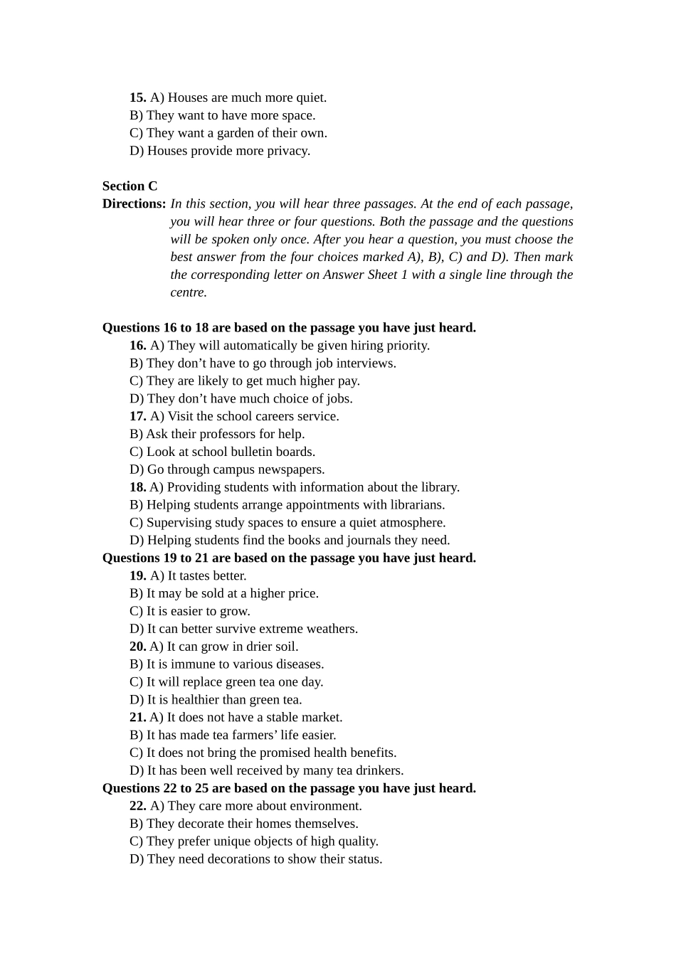 卷一 2016年12月英语四级真题及答案.doc_第3页