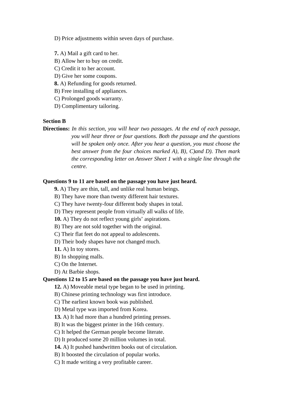 卷一 2017年12月英语六级真题及答案.docx_第2页