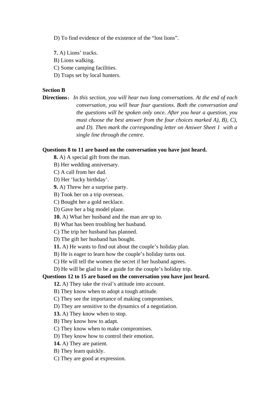 卷一 2017年12月英语四级真题及答案.docx_第2页