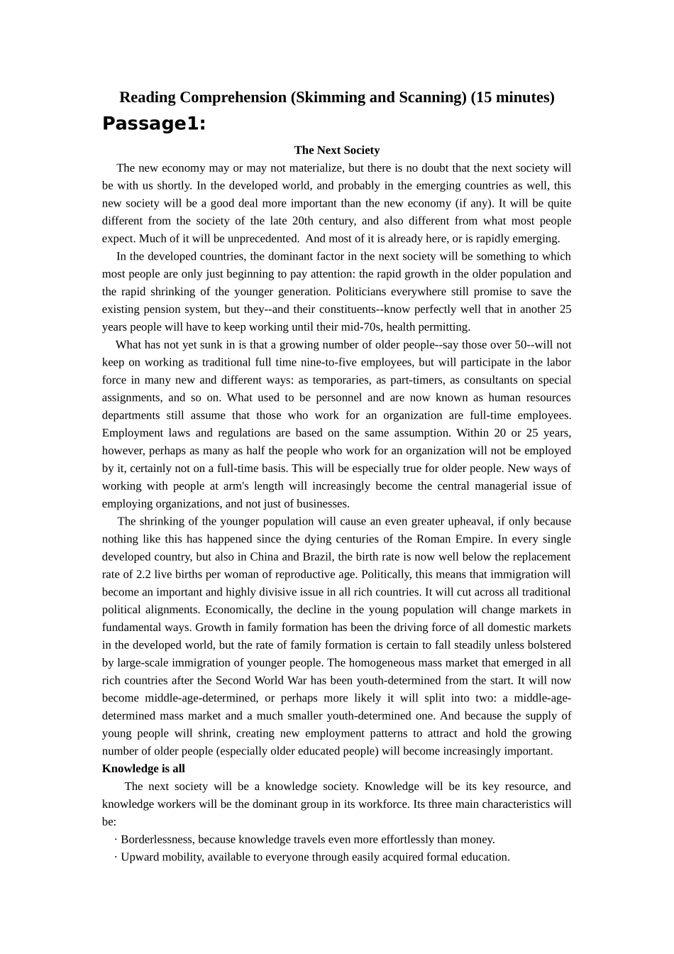 六级快速快速阅读训练.doc_第1页